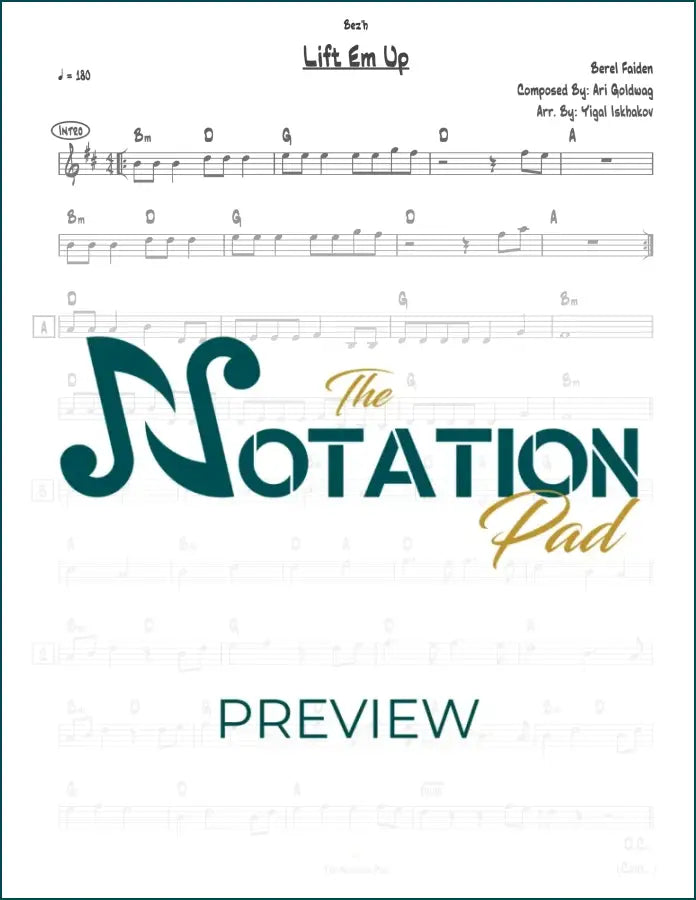 Lift Em Up - Berel Faiden - Lead Sheet - Sheet Music