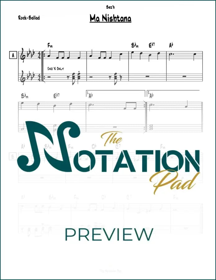 Ma Nishtana - Trad 2-Liner Sheet Music