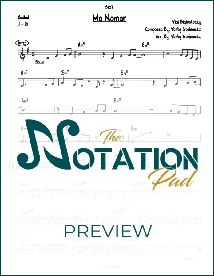 Ma Nomar - Bialostozky Lead Sheet Sheet Music