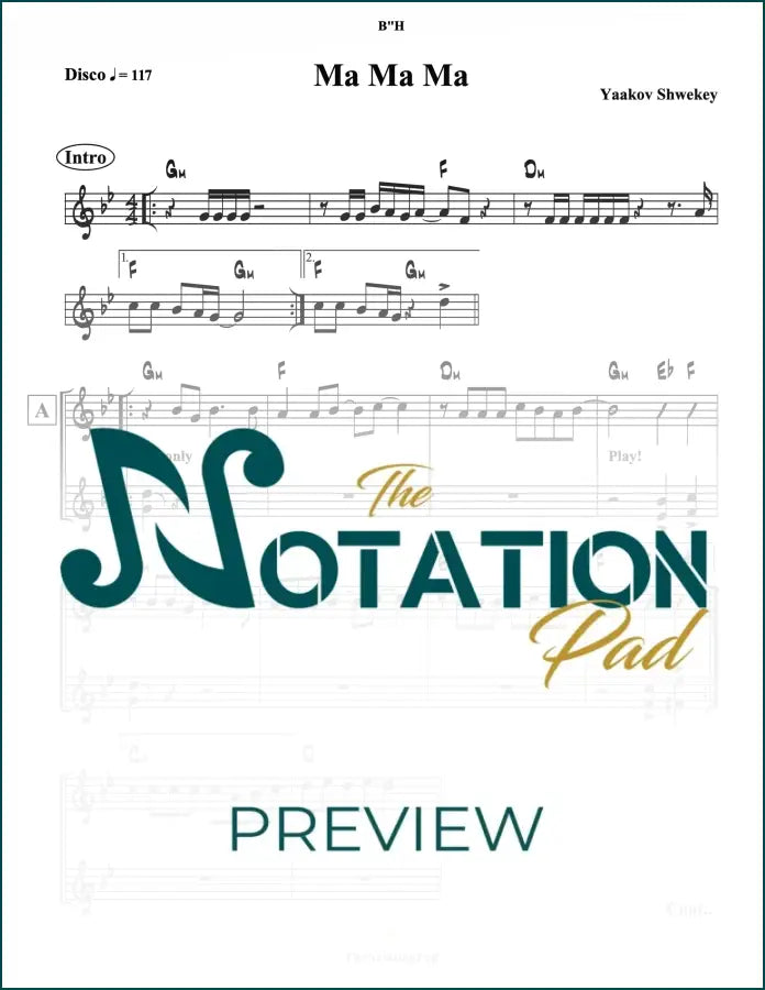 Ma Ma Ma - Shwekey 2-Liner Sheet Music