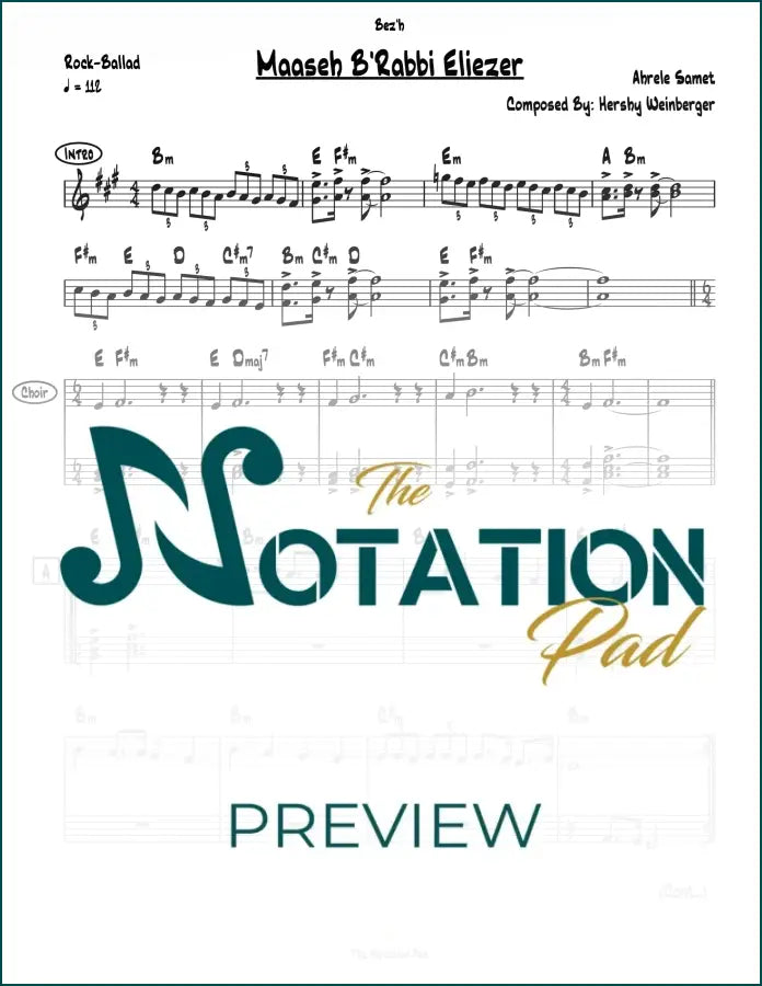 Maaseh B’Rabbi Eliezer 2-Liner Sheet Music