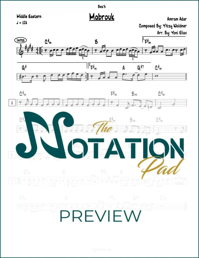 Mabrouk - Amram Adar - Lead Sheet - Sheet Music