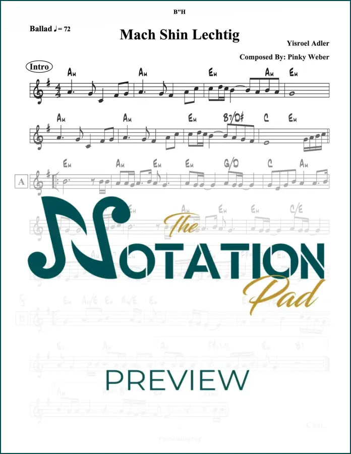 Mach Shoin Lechtig - Adler Lead Sheet Sheet Music