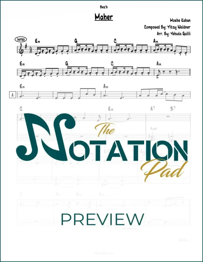 Maher - Moshe Kahan 2-Liner Sheet Music
