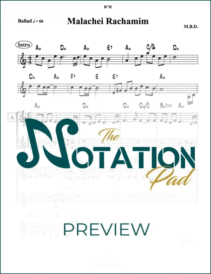 Malachei Rachamim 2-Liner Sheet Music