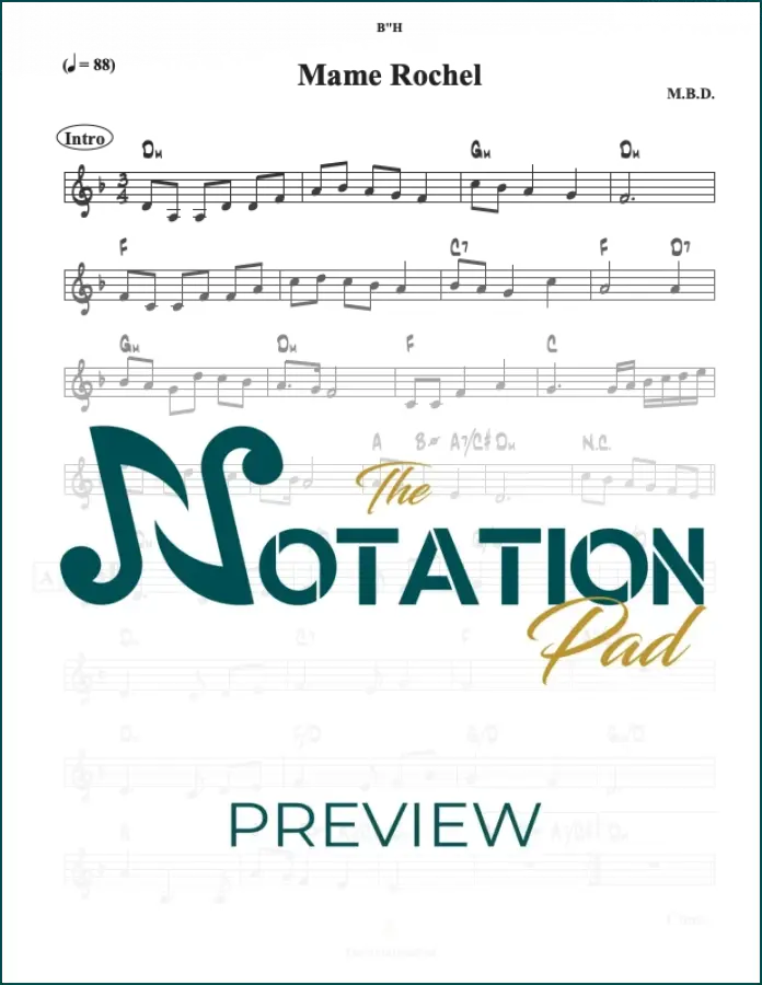 Mame Rochel Lead Sheet Sheet Music