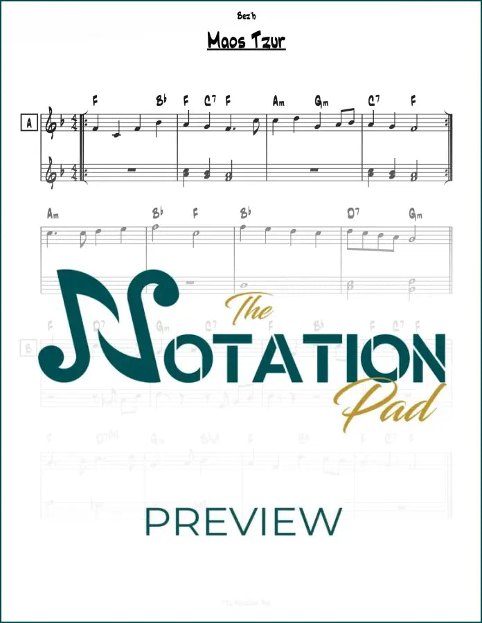 Maoz Tzur 2-Liner Sheet Music