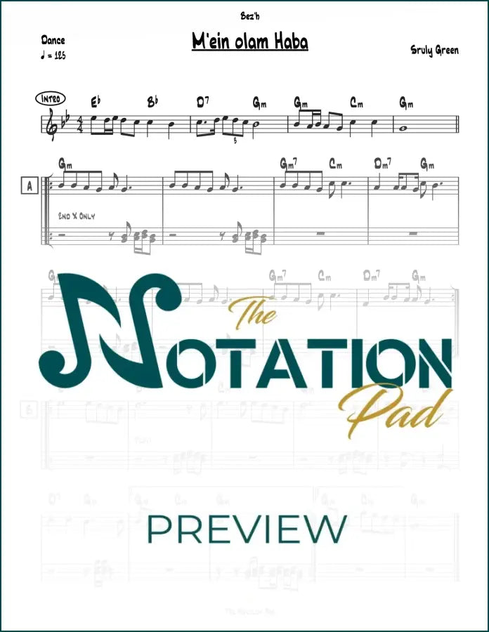 M’ein Olam Haba - Sruly Green 2-Liner Sheet Music
