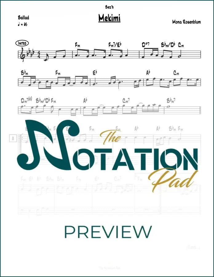 Mekimi (Mi Kashem) Mona 2-Liner Sheet Music