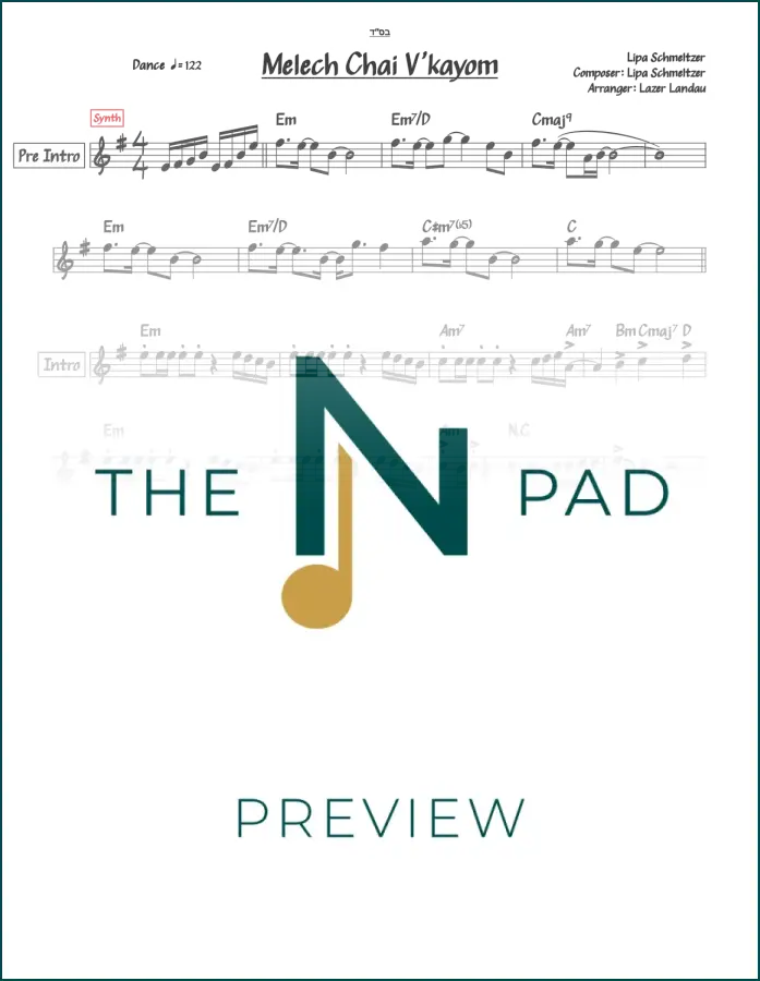 Sheet music for "Melech Chai V&