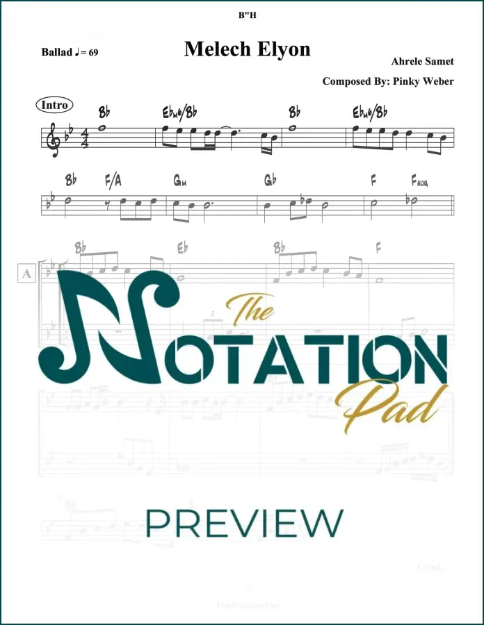 Melech Elyon 2-Liner Sheet Music