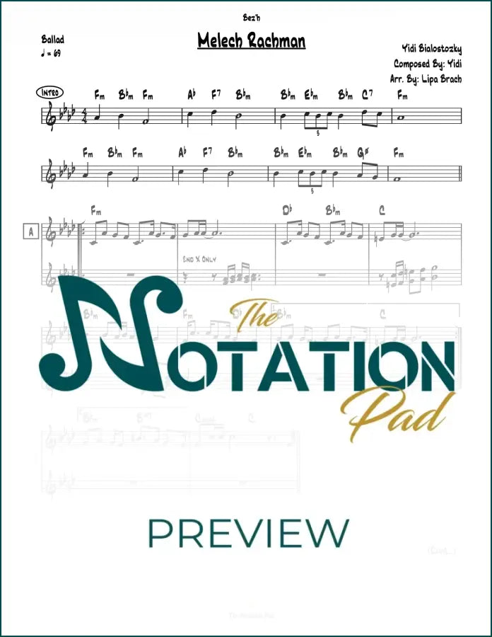 Melech Rachman - Bialostozky 2-Liner Sheet Music