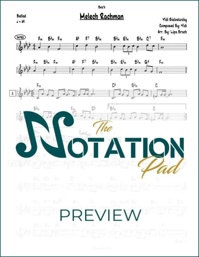 Melech Rachman - Bialostozky Lead Sheet Sheet Music