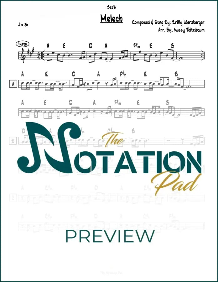Melech - Zrilly Wertzberger Lead Sheet Sheet Music