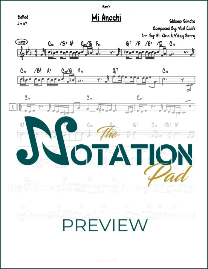 Mi Anochi - Shlomo SImcha Lead Sheet Sheet Music