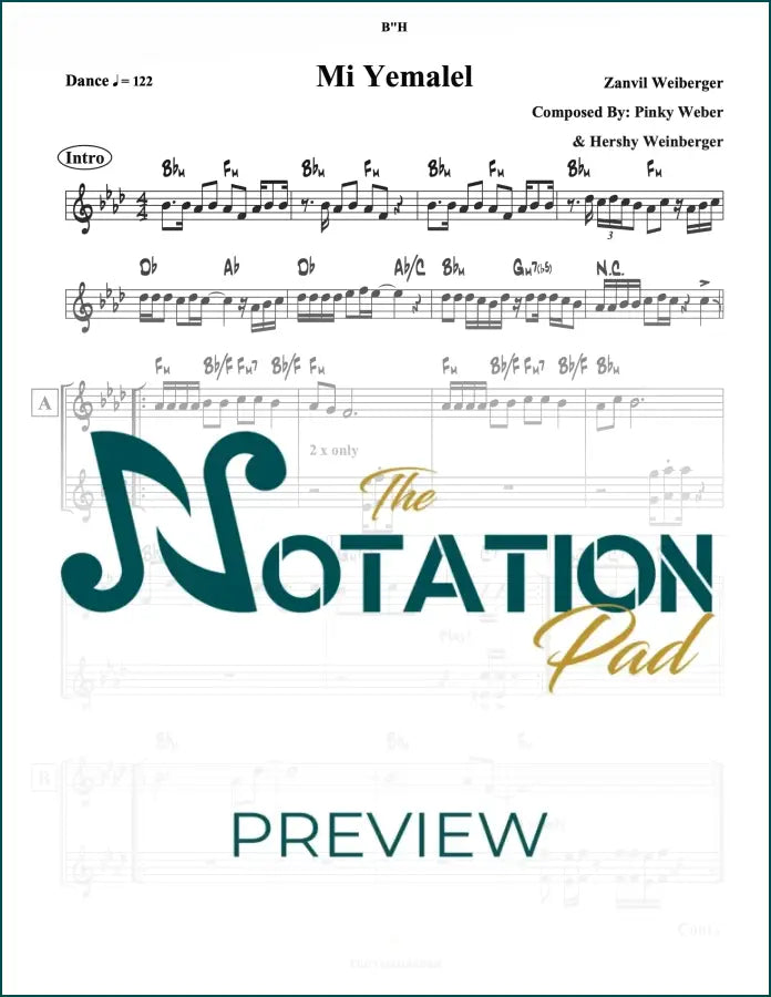 Mi Yemalel - Zanvil 2-Liner Sheet Music