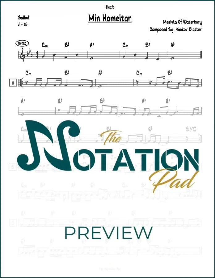 Min Hameitzar - Waterbury Lead Sheet Sheet Music
