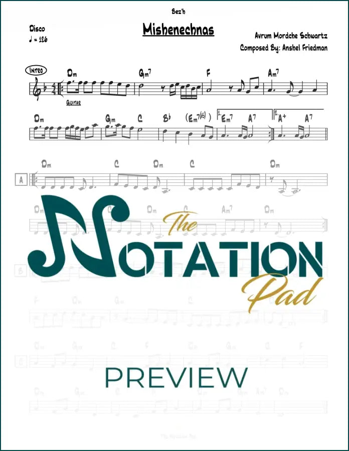 Mishenechnas - Avrum Mordche Lead Sheet Sheet Music