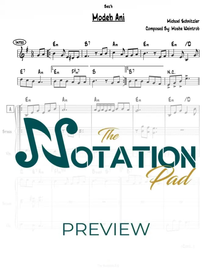 Modeh Ani 3-Liner Sheet Music