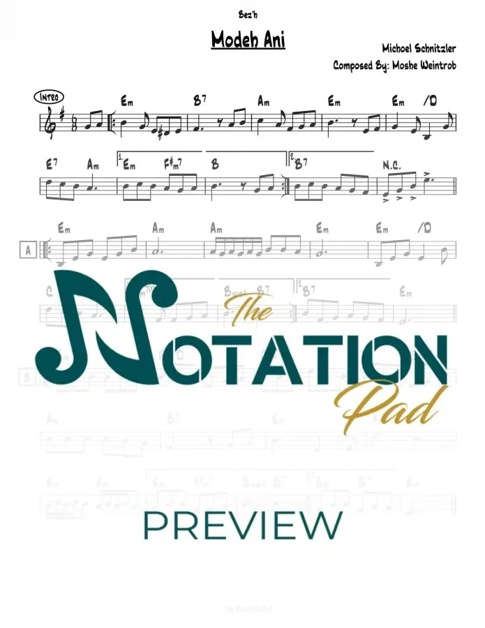 Modeh Ani Lead Sheet Sheet Music