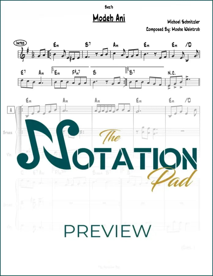Modeh Ani 3-Liner Sheet Music