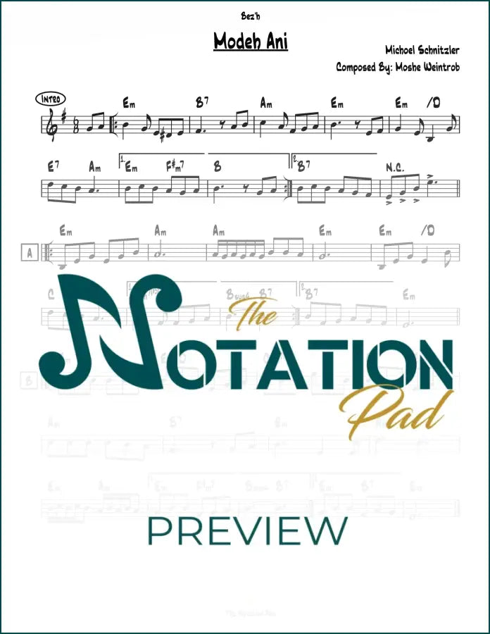 Modeh Ani Lead Sheet Sheet Music