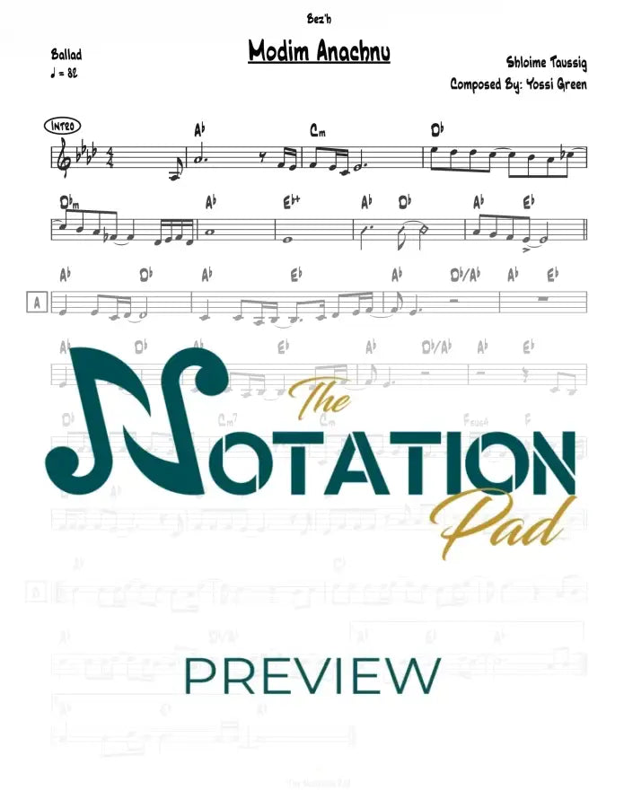 Modim - Nodeh Lechu Lead Sheet Sheet Music