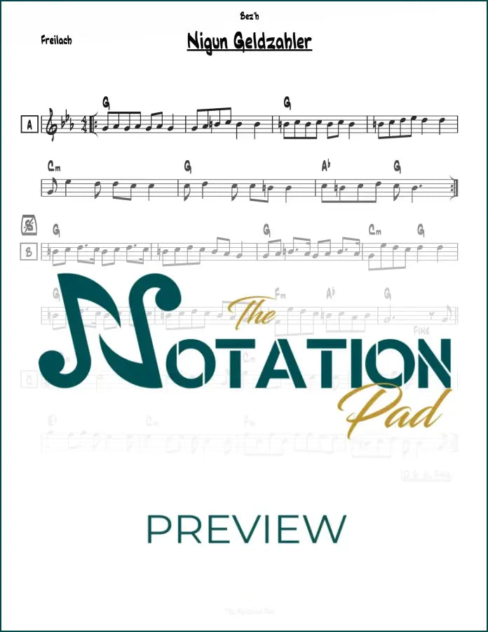 Nigun Geldzahler Lead Sheet Sheet Music