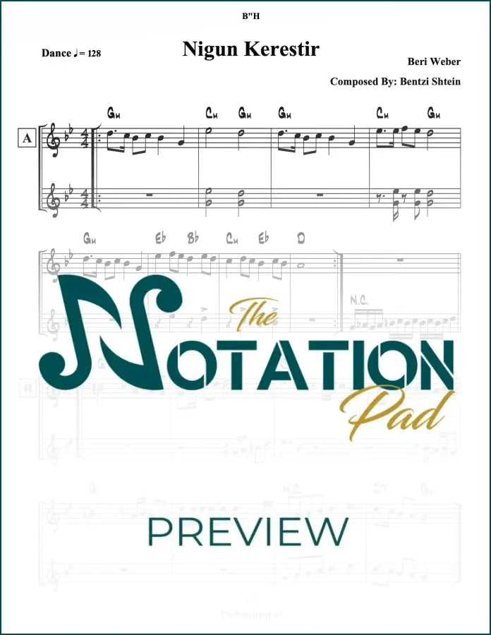 Nigun Kerestir - Beri - 2-Liner - Sheet Music