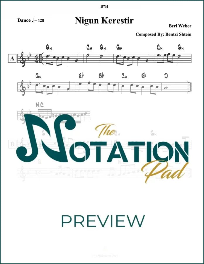 Nigun Kerestir - Beri - Lead Sheet - Sheet Music