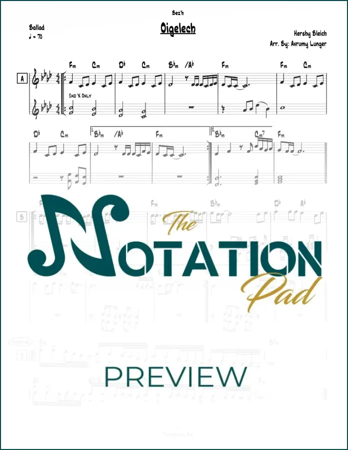Oigelech 2-Liner Sheet Music