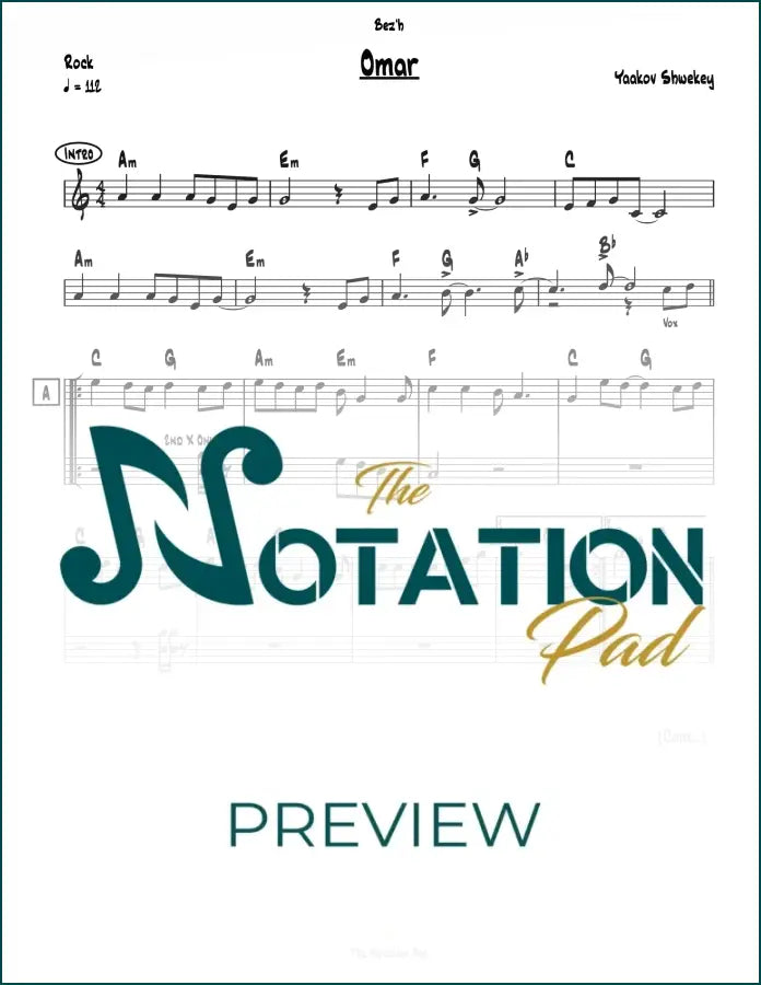 Omar - Shwekey - 2-Liner - Sheet Music