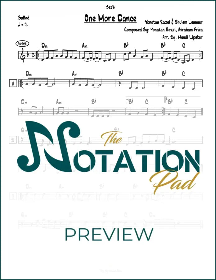 One More Dance - Razel - Shulem Lead Sheet Sheet Music