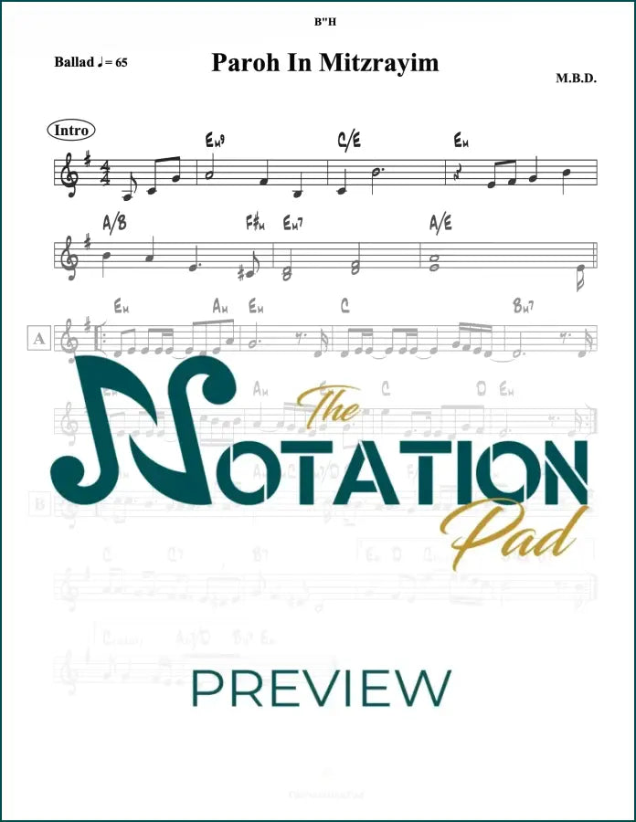 Paroh In Mitzrayim - MBD Lead Sheet Sheet Music