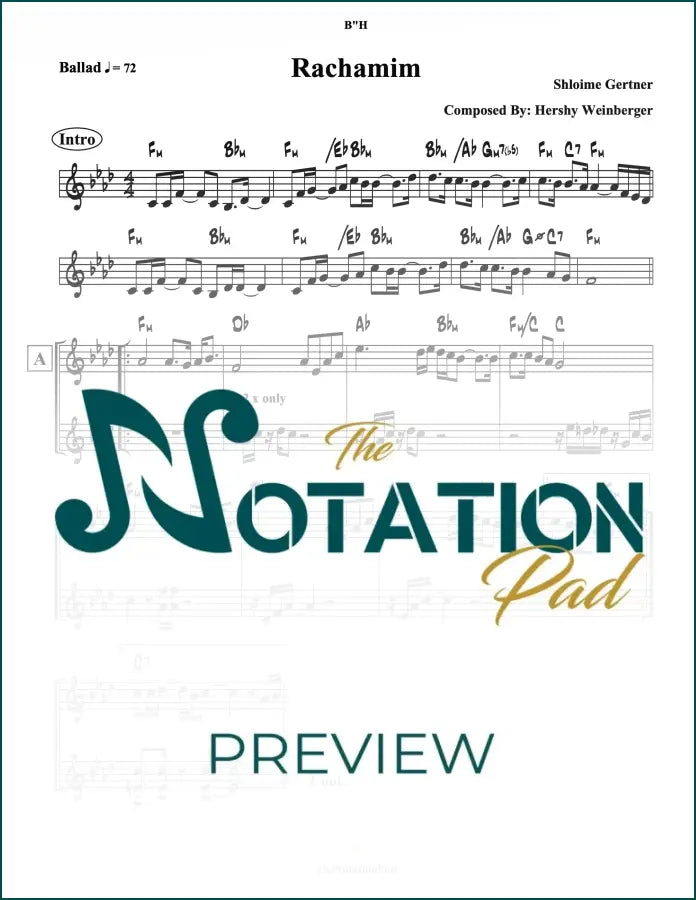 Rachamim - Gertner 2-Liner Sheet Music