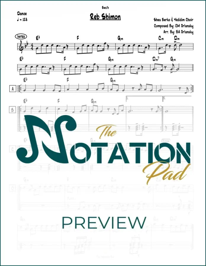 Reb Shimon - Berko - 2-Liner - Sheet Music
