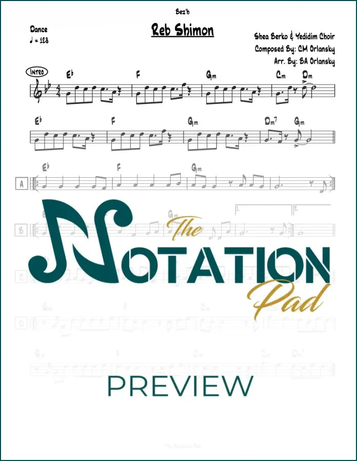Reb Shimon - Berko - Lead Sheet - Sheet Music