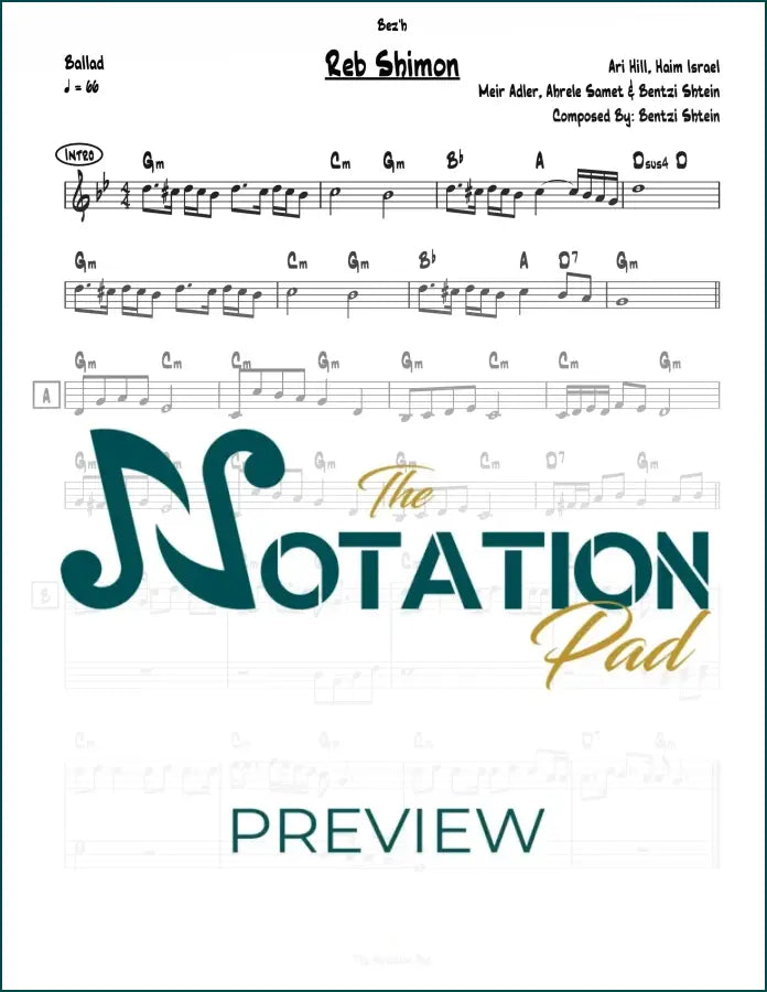 Reb Shimon / Mevatel Kol Hagezeiros - Bentzi Shtein - 2-Liner - Sheet Music