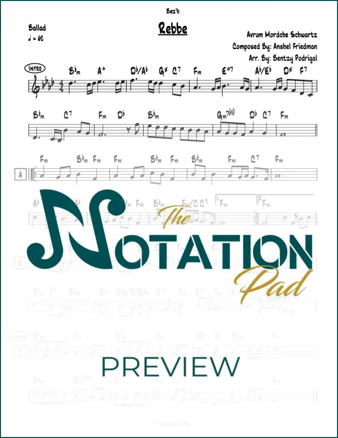 Rebbe Lead Sheet Sheet Music