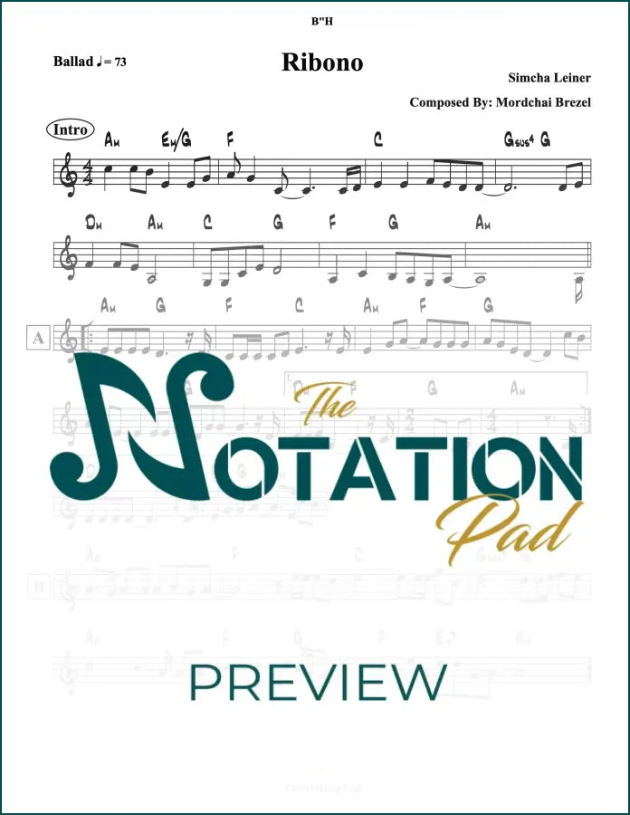 Ribono - Leiner Lead Sheet Sheet Music