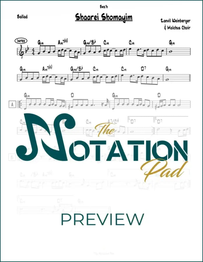 Shaarei Shomayim Lead Sheet Sheet Music