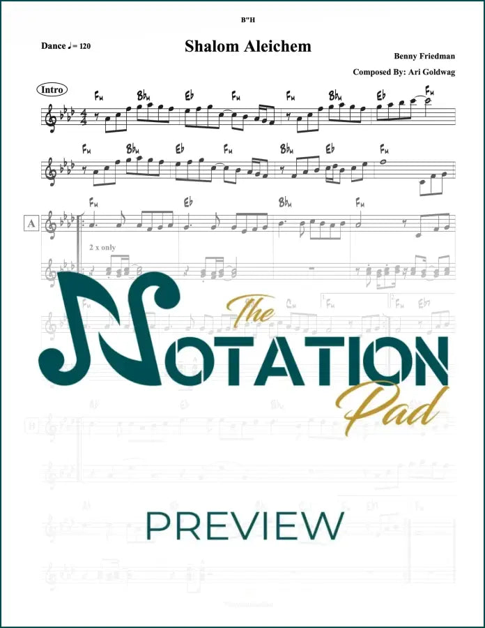 Shalom Aleichem - Benny - 2-Liner - Sheet Music