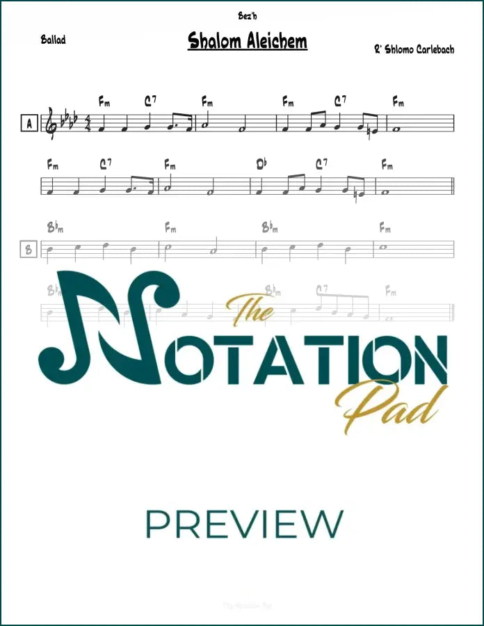 Shalom Aleichem Lead Sheet Sheet Music