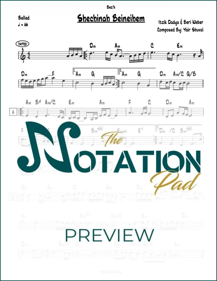 Shechinah Beineihem Lead Sheet Sheet Music