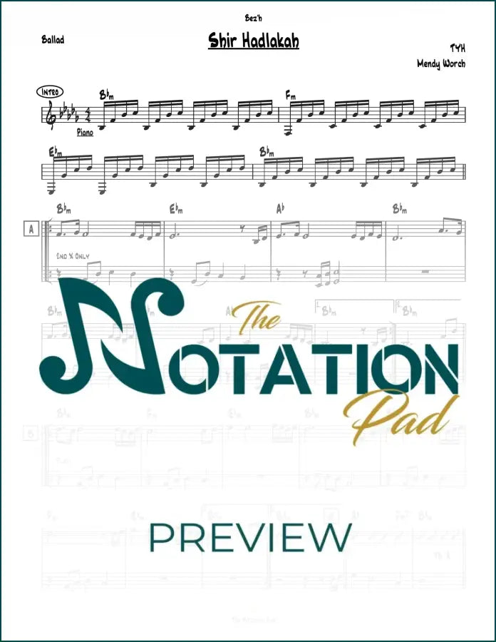 Shir Hadlakah - TYH - 2-Liner - Sheet Music