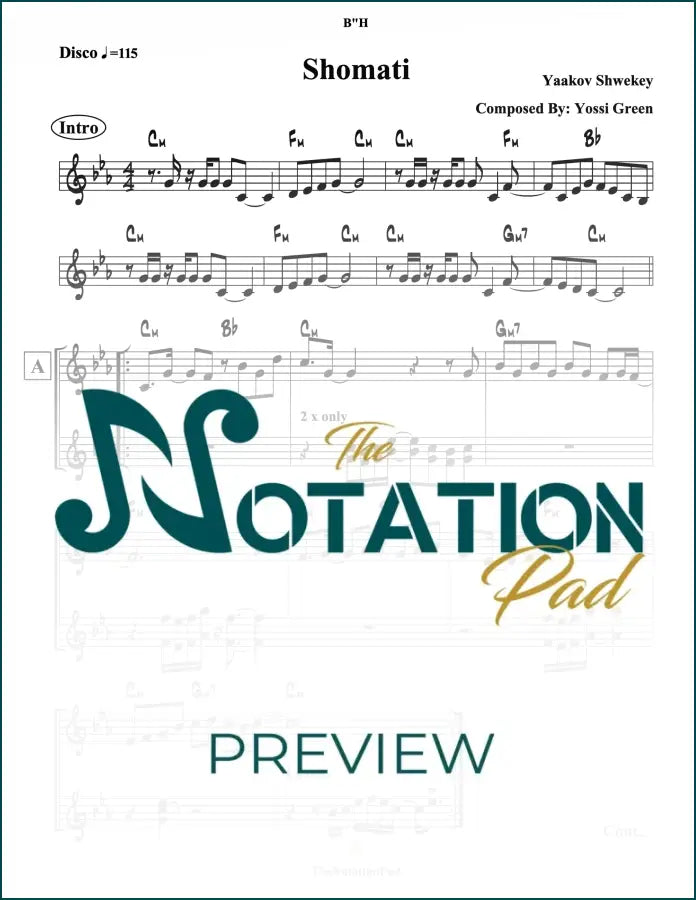 Shomati - Shwekey 2-Liner Sheet Music