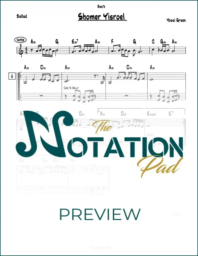 Shomer Yisroel - Green 2-Liner Sheet Music