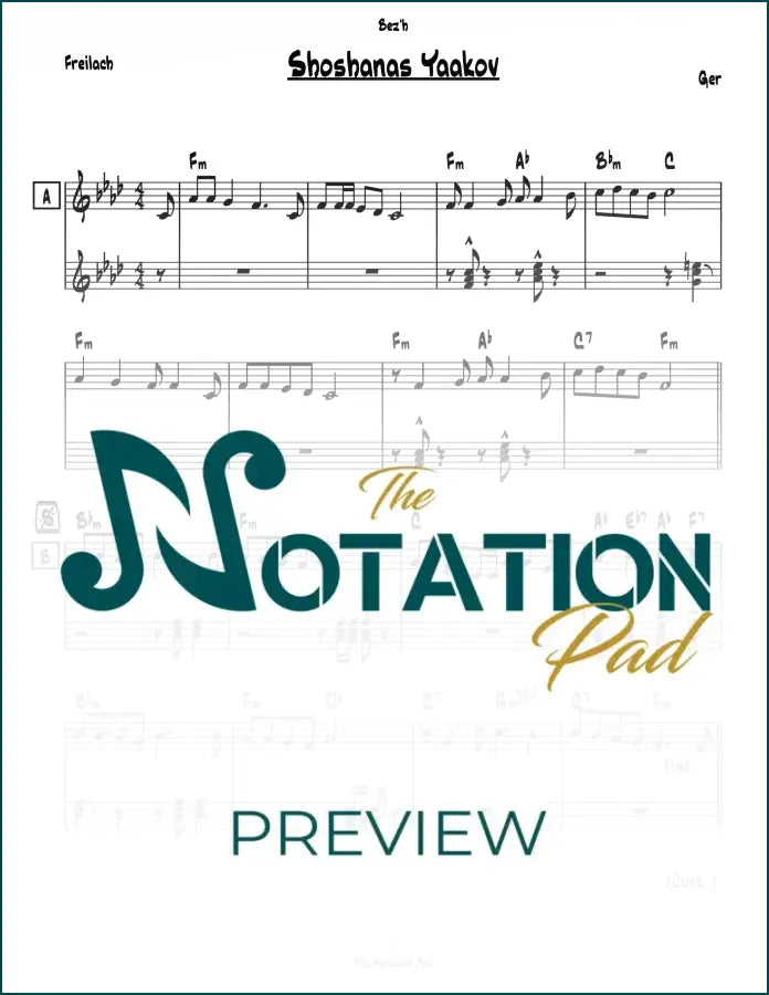 Shoshanas Yaakov - Ger 2-Liner Sheet Music