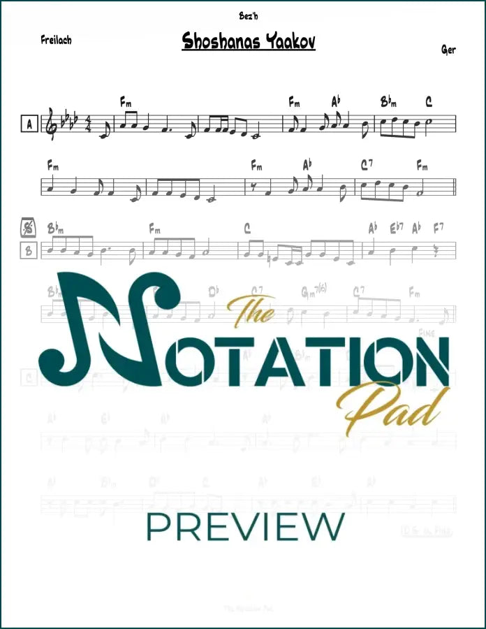 Shoshanas Yaakov - Ger Lead Sheet Sheet Music