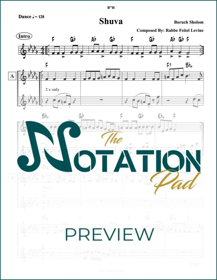 Shuva - Boruch Sholom 2-Liner Sheet Music